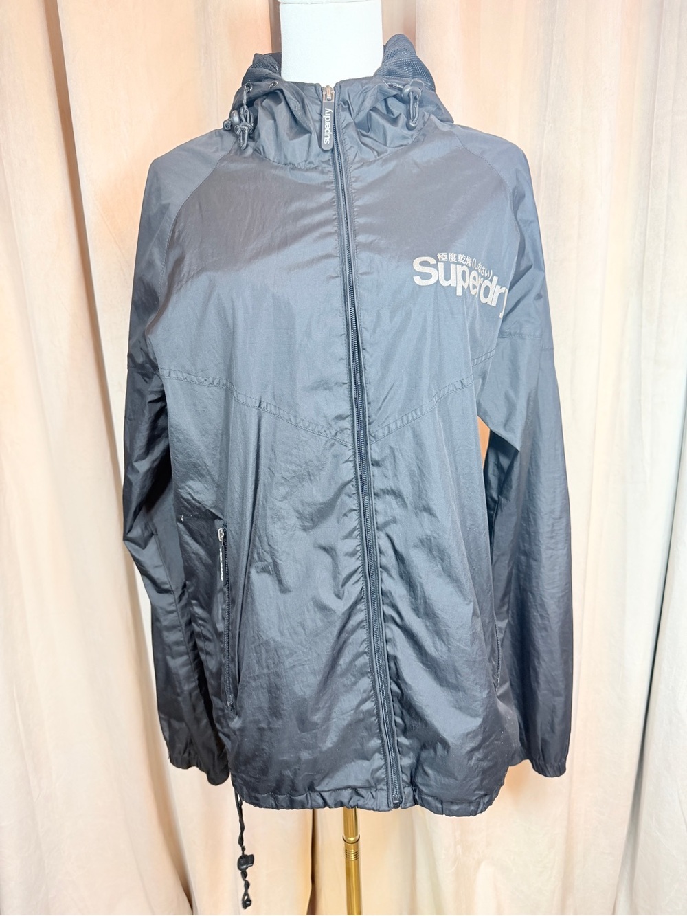 Superdry Men's Black Lightweight Hooded Windbreaker